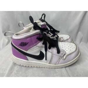 Nike Air Jordan 1 Mid Toddler Sz 10 Child Shoes Sneakers Purple Black DQ8425-501